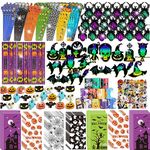 218 Pcs Halloween Party Favors for Kids, Halloween Treat Bags Fillers - Halloween Stationery Set for Halloween Prizes Pinata School Supplies Classroom Favors Party Supplies