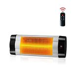 CASART 1500W Electric Infrared Heater, 3 Power Adjustable Heater with Remote Control, 24-Hour Timing and LED Display, Built-in Overheat Protection, Outdoor Indoor Home Patio Wall-Mounted Heaters