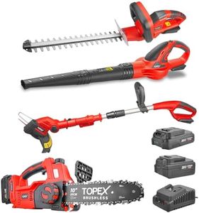 TOPEX 20V Cordless Power Tool Kit Chainsaw Hedge Trimmer Leaf Blower Grass Trimmer