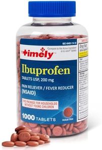 TIME-Cap Labs 1000 Tablets Ibuprofen 200mg Coated - Pain Reliever & Fever Reducer (NSAID) for Adults, Helps with Headache, Back Pain, Muscle Aches, Toothaches, Menstrual Cramps & Minor Arthritis Pain