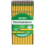 Ticonderoga No. 2/HB Soft Pencils, 72-Count, Cello Wrapped (Wood Case, Black Writing) in Yellow (33904)