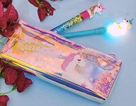 TERA 13 Unicorn Pencil Pouch For Girls (Pack Of 3 Items) Pencil Case, Pouch With Stationary, Unicorn Gel Pen, Glitter Pen Return Gifts For Kids, Ink black