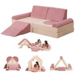 GudoInsole Play Couch Sofa for Kids Sectional Sofa 12PCS Creative Kids Playroom Imaginative Furniture for Girls and Boys Bedroom (Pink), YME0014