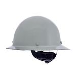 MSA 475412 Skullgard Full Brim Safety Hard Hat with Fas-Trac III Ratchet Suspension | Non-slotted Hat, Made of Phenolic Resin, Radiant Heat Loads up to 350F - Standard Size in Gray