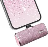 iWALK Small Portable Charger Power Bank 4500mAh Ultra-Compact Cute Shiny Battery Pack Compatible with iPhone 14/14 Plus/14 Pro Max/13/13 Mini/13 Pro Max/12/12 Mini/12 Pro/11/XR/XS/X/8/7/6, Pink