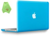 UESWILL Smooth Touch Matte Hard Shell Case Cover Compatible with MacBook Pro 13 inch with CD-ROM (Non Retina) (Model A1278) + Microfibre Cleaning Cloth, Aqua Blue