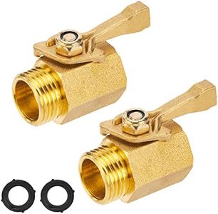 JOEJET Garden Hose Shut Off Valve, Heavy Duty Brass Shut Off Valve for Garden Hose with 2 Rubber Washers, 3/4 Inch, 2 Pack