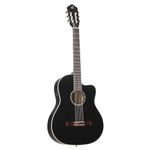 Ortega Guitars Thinline Concert Guitar electro-acoustic - Family Series - Slim Neck - includes Gig Bag - mahogany / spruce top (RCE125SN-SBK)