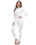 WEERTI Thermal Underwear for Women Long Johns with Fleece Lined, Base Layer Women Cold Weather Top Bottom, White, Large