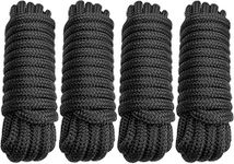 Dock Lines 4 Pack 5/8" x 20' Double Braided Nylon Boat Dock Lines Pre-spliced with a 15" Loop, Easy to Handle Boat Ropes for Docking, Marine-Grade Dock Lines for Boats 5/8 Inch Boat Lines,J-FM TWNTHSD