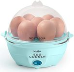 Nostalgia Retro Electric Large Hard-Boiled Egg Cooker, Poached, Scrambled, Omelets, Whites, Sandwiches, for Keto & Low-Carb Diets, Aqua