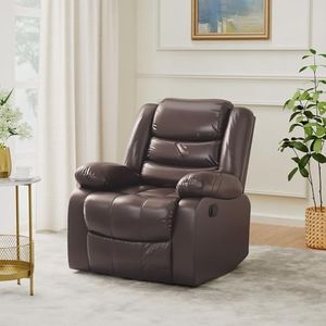Amazon Brand - Solimo Delphi Single Seater Leatherette Recliner (Brown)