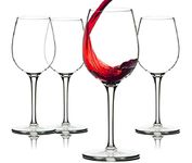 VILON Fully Tempered Red Wine Glasses Set of 6, 465ml Durable Glasses for Wedding, Party, Dishwasher Safe