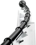 iDesign Curved Metal Shower Curtain Rod, Adjustable Customizable Curtain Rod for Bathtub, Stall, Closet, Doorway, 41-72 Inches, Matte Black