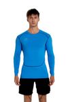 vf VFIT Men's Compression T-Shirt Long Sleeve Sports Fitness Running Breathable Quick Dry Thermal Gym Football M-BLU