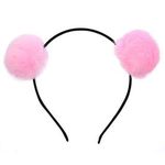 Suryavanshi World Pom Pom Fluffy Furry Soft Ball Cute Fashion Hoop Hairband Ball Hair Band for Girls (Pack of 2)