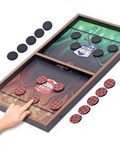 Play Nation Premium 3 in 1 Fastest Finger,Ludo,Snake & Ladder First Wooden Board Games for Kids & Adults, Double Sided, Wooden String Hockey Game,Sling Puck Board, Indoor Toys for Family,Birthday Gift