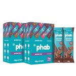 Phab Chocolate Brownie 21G Protein Bars (Pack Of 12), Pea Protein Isolate, High Fiber, No Preservatives, 100% Veg, No Added Sugar Gluten-Free Protein Bar For Energy, Fitness & Immunity -780 Gram