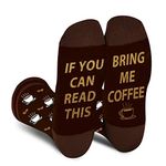 Funny Socks for Men Dad Husband Women Teenage Boys-If You Can Read This Bring Me Coffee Lovers Novelty Fun Crew Crazy Funky Cute Cotton Food Sock Fathers Day Easter Gifts Christmas Stocking Filler