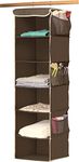 SimpleHouseware 6 Shelves Hanging Closet Organizers Storage, Brown