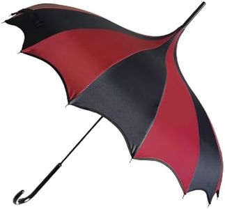Gothic Rebel Dark Wing Black And Red Pagoda Umbrella, Large