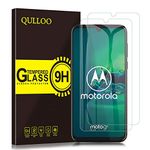 QULLOO Comatible with Motorola G8 Plus Tempered Glass Screen Protector, 2.5D Bubble-Free 9H Hardness HD Clear Screen Protector Film for Moto G8 Plus Play - 2 PACK