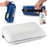 Marcolumb Travel & Camping Comfortable Memory Foam Pillow – Easy to Carry Portable Bag – Temperature Regulating Pillow Case - Perfect for Travelling