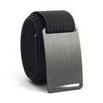 GRIP6 30 Inch Grey Casual Web Belts for Men | Gunmetal Buckle w/Black Strap