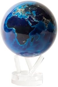 MOVA Globe Earth at Night 4.5" with Base, Solar Powered Rotating Globe No Need of Battery or Chord, Unique Gift and Decoration