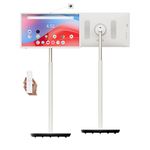 GTUOXIES 27 Inch Mobile Smart TV with Built-in Camera and MIC, 8+128GS, 27G2W, Portable Touch Screen Monitor, Stereo Sound, Native OS with Unlimited Apps, Full Swivel and Movement...