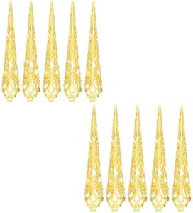 YANGWEN Anneaux Griffes Faux Ongles,10pcs Métallique Faux Ongle Longs Doigt,Doigt Ongle Griffe,Fingernail Claw Nail Rings pour for Halloween Cosplay Drama Belly Dance Show(Doré)