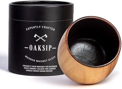 Oaksip The Original Charred Wooden Bourbon Drinking Glass | Charred Old Fashioned Glass | Bourbon Gifts for Men, Dad, or Brother | Whiskey Gifts