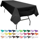 Party Ulyja Black 2 Pack Plastic Tablecloth Rectangle 54 x 108 Inches Disposable Onyx Black Reusable Table Covers for Dining, Birthday, Wedding, Picnic, Event and Outdoor Use