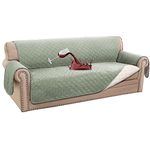 BellaHills Sofa Cover 100% Waterproof Sofa Cover 3 seater Sofa Slipcovers Triple Non-Slip Couch Covers 3 Seater Washable Sofa Protector with Elastic Strap for Kids/Pets (Sofa 70", Sage)