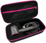 LITTECA Storage Case Caring Hard Case for Dyson Hair Dryer and Accessories, Hard Travel Storage Case with Pink Zipper