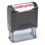 Self Inking Rubber Stamp, Refillable Red Ink Preinstalled - (9/16" x 1-1/2") (Completed)