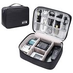 Electronics Organizer Travel Universal Cable Organizer Bag Waterproof Electronics Accessories Storage Cases for Cable, Charger, Phone, USB, SD Card, Hard Drives, Power Bank, Cords