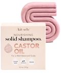 Kitsch Pro Castor Oil Nourishing Shampoo Bar - Bottle-free Eco-friendly Shampoo Hydrates & Moisturizes Dull and Dry Hair All-Natural Chemical-free Daily Shampoo Softens & Strengthens