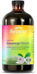 Soursop Bitters Liquid with Soursop Leaves for Gut Health & Immune Boost by Serene Herbs, Organic Herbal Blend with Black Seed, Moringa, Ashwaganda, Senna, Goat Weed & Ginger 16 fl oz |