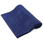 smiry Non Slip Chenille Bath Mat, Extra Soft Bathroom Mat, Super Absorbent Fluffy Bath Mats for Bathroom, Machine-Washable Quick Dry Bath Rug Foot Mat, 40 x 60 cm, Navy Blue