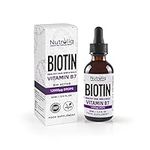 Nutroliq Biotin Liquid Drops - Vegan Vitamin B7 Dietary Supplement for Hair, Nail & Skin Health - Pure 12000mcg Biotin Drops for Hair Growth - Extra Strength Berry-Flavoured Vitamin H Serum - 60 ml