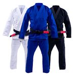 Progress Jiu Jitsu Academy Gi | Lightweight BJJ Gi with Free White Belt | BJJ Kimono for Men & Women | Tear-Resistant Jiu Jitsu Gi for Training & Competition | Women's & Men's Kimono | Blue A1L