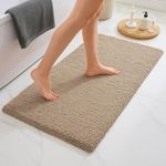 Amazon Brand - Solimo Premium Anti-Slip Microfibre Bathmat | 50cm x 120cm | Taupe | 2000 GSM | Water Absorbent | Non-Slip Base | Quick-Dry | Machine Washable