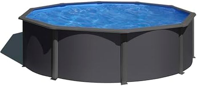 Gre Pool KIT460GY - Aufstellpool aus Stahl, rund, mit Anthrazitfarbe. Abnehmbare Gartenpool. 460 x 120 cm