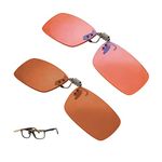 BRADDELL OPTICS FL-41 and Amber 99% Blue Blocking Glasses Clip On (Dual Pack)