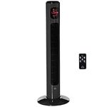 HOMCOM 38'' Freestanding Tower Fan, 3 Speed 3 Mode, 12h Timer, 70 Degree Oscillation, LED Panel, 5M Remote Controller, Dark Grey