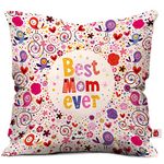 Indigifts Cushion Cover 12x12 with Filler | Printed Square Pillow Soft Fiber with Vibrant Print | Gift for Mother, Mom, Mother in Law (Multi)