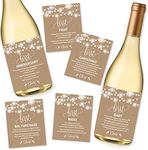 Hadley Designs 6 Rustic Wedding Milestones Gift Wine Bottle Labels, Bridal Shower, Bachelorette Engagement Party Present, Perfect Best Registry For Bride To Be, Firsts For The Newlywed Couple Ideas