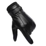 Winter Gloves Men Women Windproof Warm Thick Leather Thermal Mittens Touchscreen