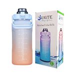 JUGTE Motivational Water Bottle 2 L Sipper Bottle for Adults Gym Gallon Bottle with Measurement Leakproof Durable Reusable Plastic Water Bottle for Office